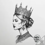 Tattoo sketch queen tattoo – tattoo sketch (№1756259448_0, 27.08.2025 01:50) — tattoovalue.net