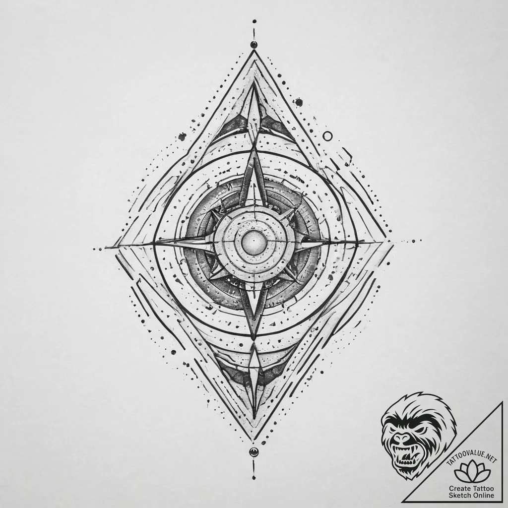 Tattoo sketch cosmic past, artistic tattoo sk... - tattoo sketch (№1756260039_0, 27.08.2025 02:00) — tattoovalue.net