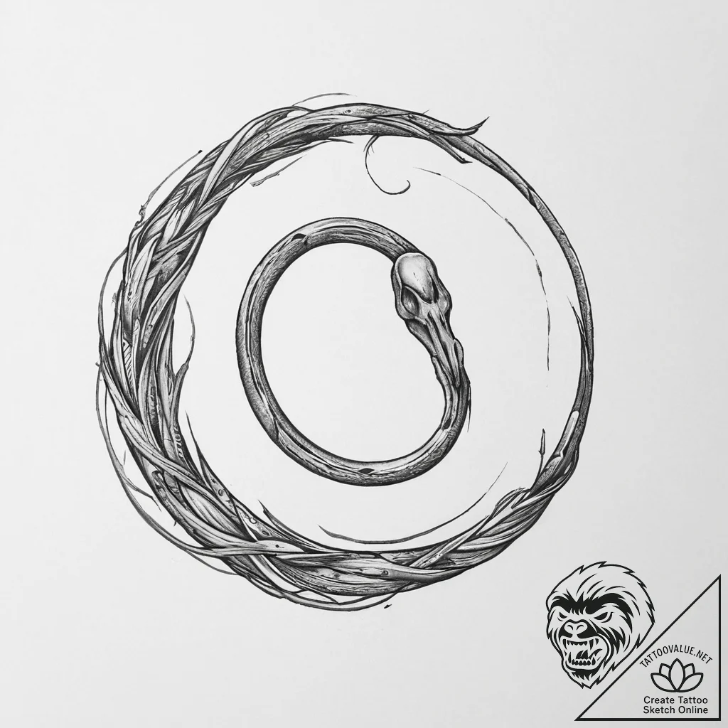 Tattoo sketch roundworm - tattoo sketch (№1756260433_0, 27.08.2025 02:07) — tattoovalue.net