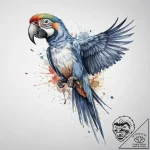Tattoo sketch macaw, ink illustration for tat… – tattoo sketch (№1756261420_0, 27.08.2025 02:23) — tattoovalue.net