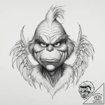 Tattoo sketch the grinch with a wing, ink ill… – tattoo sketch (№1756261816_0, 27.08.2025 02:30) — tattoovalue.net