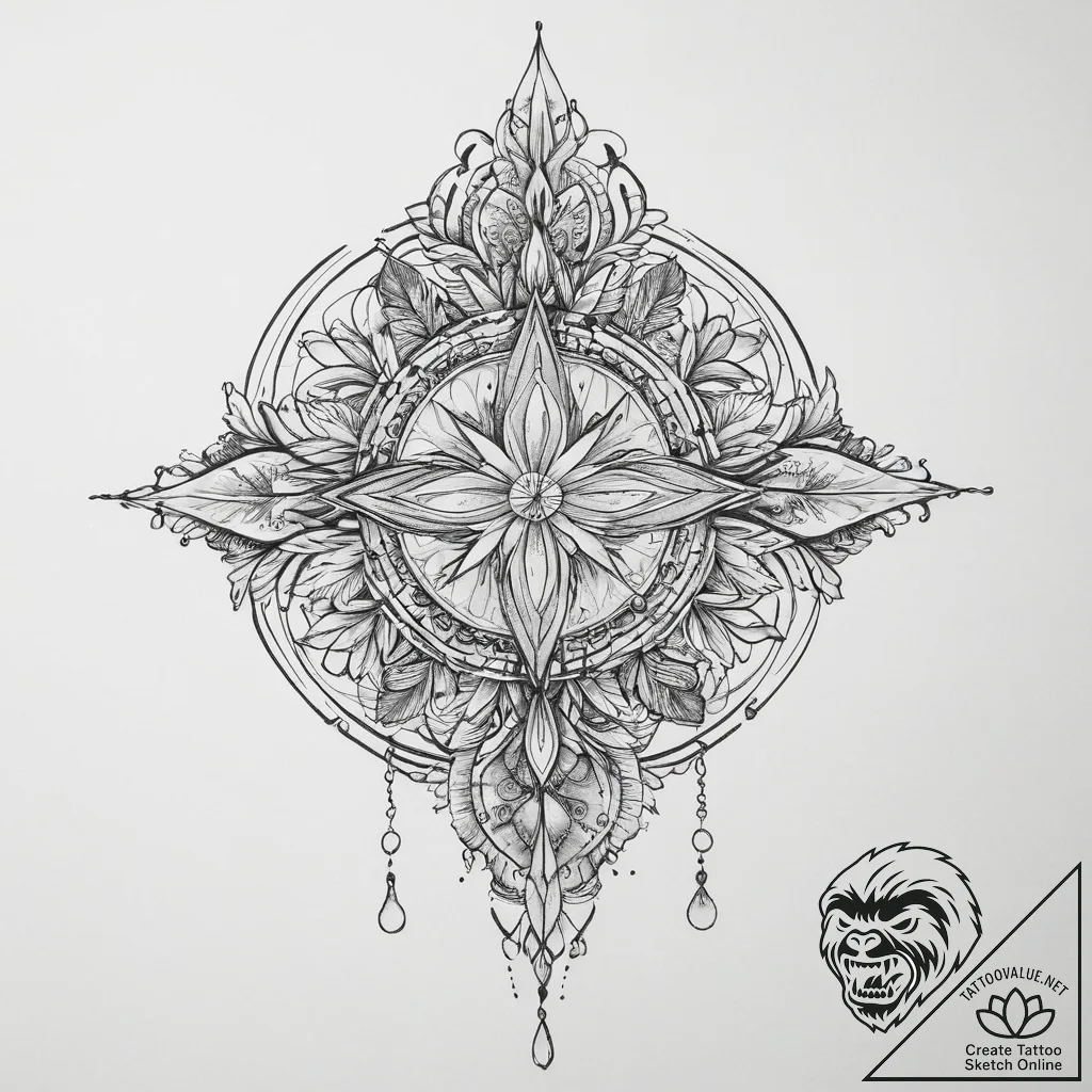 Tattoo sketch sacred narrative, ink illustrat... - tattoo sketch (№1756262819_0, 27.08.2025 02:46) — tattoovalue.net