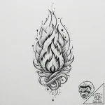 Tattoo sketch fire – tattoo sketch (№1756263019_0, 27.08.2025 02:50) — tattoovalue.net
