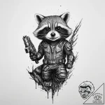 Tattoo sketch guardians of the galaxy rocket… – tattoo sketch (№1756263223_0, 27.08.2025 02:53) — tattoovalue.net