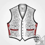 Tattoo sketch leather vest with a quote, arti… – tattoo sketch (№1756264223_0, 27.08.2025 03:10) — tattoovalue.net