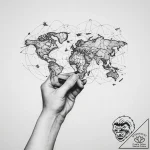 Tattoo sketch hands with a map, tattoo flash… – tattoo sketch (№1756265031_0, 27.08.2025 03:23) — tattoovalue.net