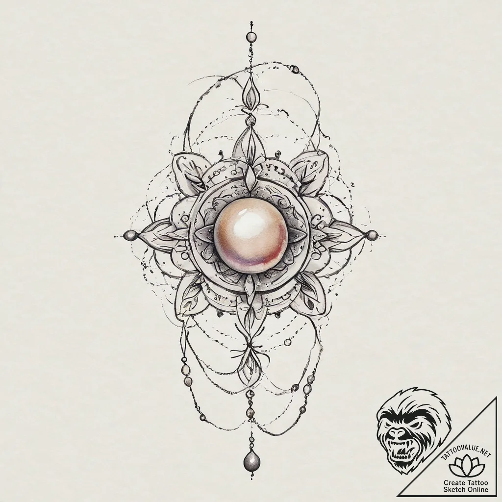 Tattoo sketch pearl string tattoo, artistic t... - tattoo sketch (№1756265645_0, 27.08.2025 03:34) — tattoovalue.net