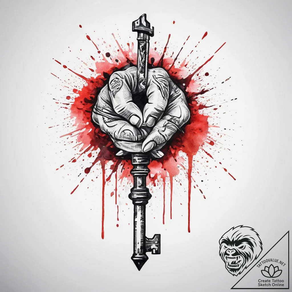 Tattoo sketch hands with a key, tattoo drawin... - tattoo sketch (№1756266652_0, 27.08.2025 03:50) — tattoovalue.net