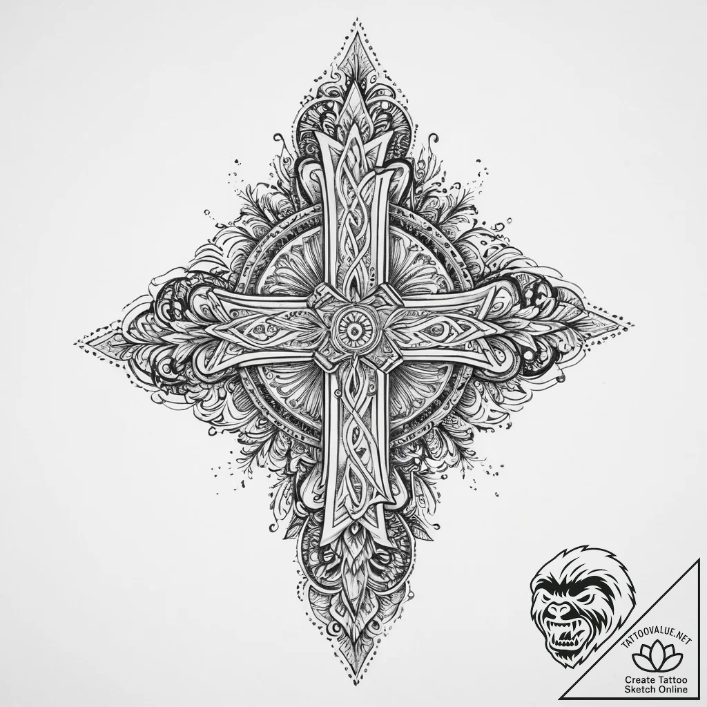 Tattoo sketch banner with a slogan, tattoo fl... - tattoo sketch (№1756268271_0, 27.08.2025 04:17) — tattoovalue.net