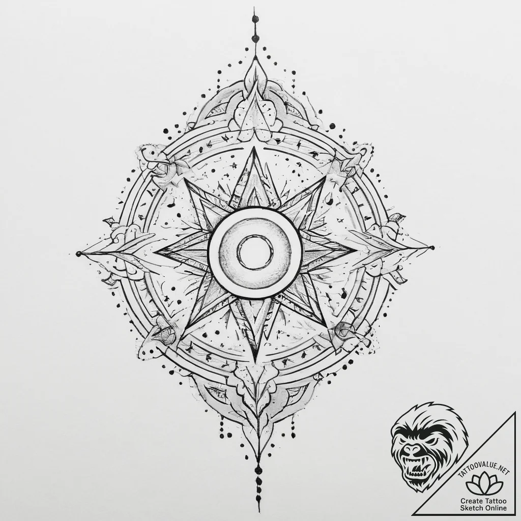 Tattoo sketch cosmic essence - tattoo sketch (№1756268883_0, 27.08.2025 04:28) — tattoovalue.net