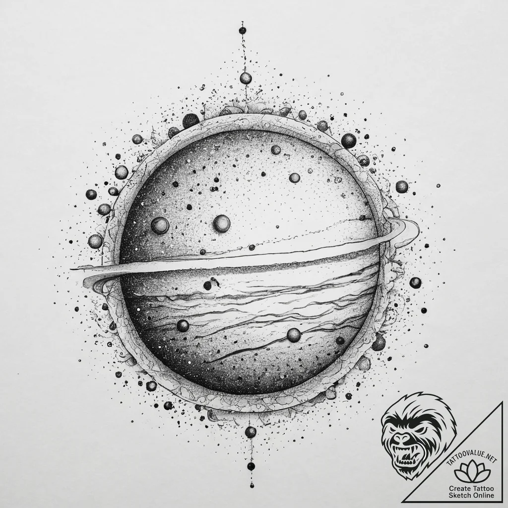 Tattoo sketch jupiter planet, tattoo sketch d... - tattoo sketch (№1756269881_0, 27.08.2025 04:44) — tattoovalue.net