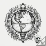 Tattoo sketch globe, tattoo flash sheet desig… – tattoo sketch (№1756270291_0, 27.08.2025 04:51) — tattoovalue.net