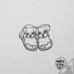 Tattoo sketch slippers with a dog, tattoo dra… – tattoo sketch (№1756270696_0, 27.08.2025 04:58) — tattoovalue.net
