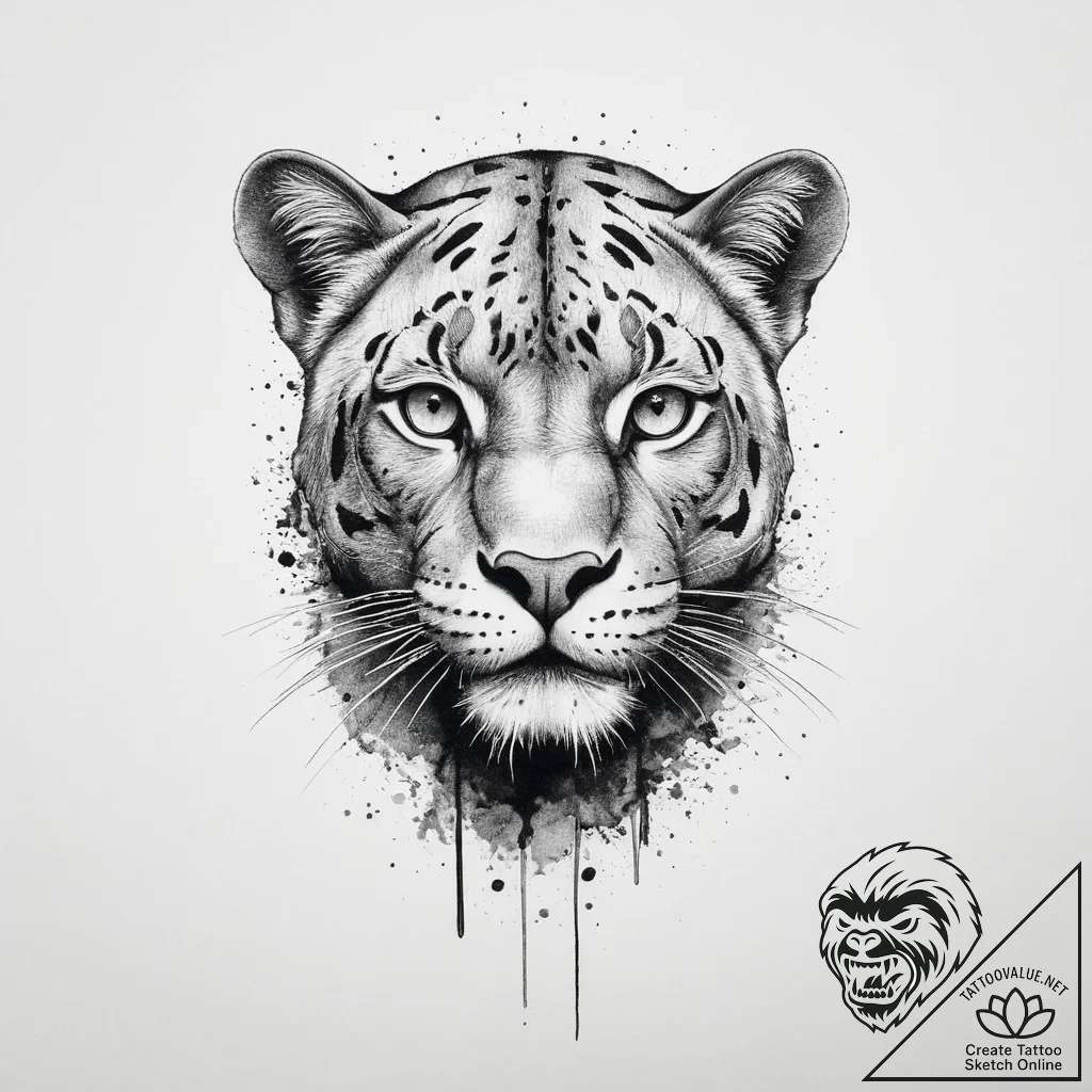Tattoo sketch panther in ambush, tattoo drawi... - tattoo sketch (№1756271707_0, 27.08.2025 05:15) — tattoovalue.net