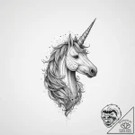 Tattoo sketch unicorn horn, concept art for t… – tattoo sketch (№1756272507_0, 27.08.2025 05:28) — tattoovalue.net