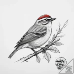 Tattoo sketch golden-crowned kinglet, tattoo… – tattoo sketch (№1756273492_0, 27.08.2025 05:44) — tattoovalue.net