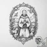 Tattoo sketch st. francis with animals, conce… – tattoo sketch (№1756274280_0, 27.08.2025 05:58) — tattoovalue.net