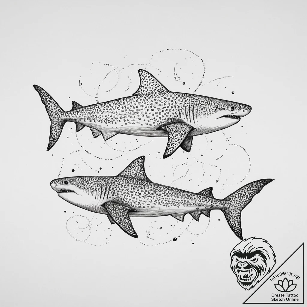 Tattoo sketch whale shark, tattoo flash sheet... - tattoo sketch (№1756275854_0, 27.08.2025 06:24) — tattoovalue.net