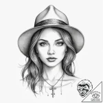 Tattoo sketch vasilisa the beautiful with a h… – tattoo sketch (№1756276445_0, 27.08.2025 06:34) — tattoovalue.net