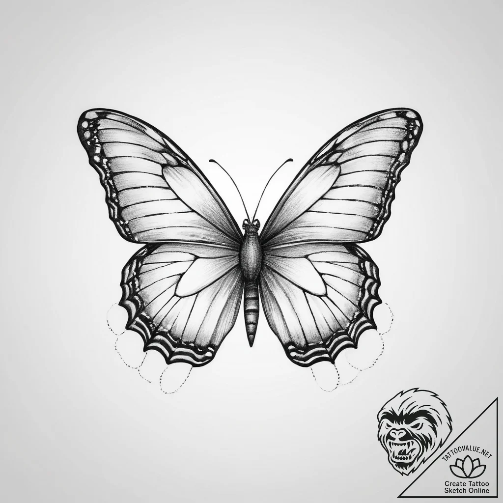Tattoo sketch cosmic butterfly - tattoo sketch (№1756277233_0, 27.08.2025 06:47) — tattoovalue.net