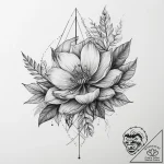 Tattoo sketch ship with a flower, tattoo line… – tattoo sketch (№1756279206_0, 27.08.2025 07:20) — tattoovalue.net