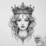 Tattoo sketch череп с короной, tattoo line ar… – tattoo sketch (№1756279602_0, 27.08.2025 07:26) — tattoovalue.net