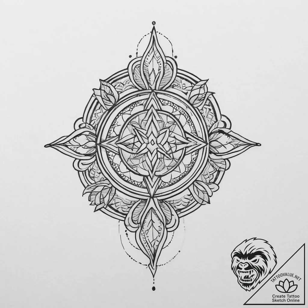 Tattoo sketch sacred representation, tattoo s... - tattoo sketch (№1756279801_0, 27.08.2025 07:30) — tattoovalue.net