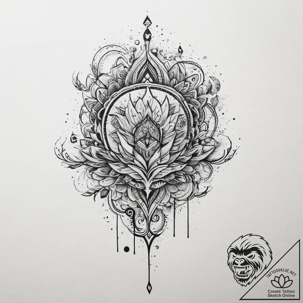 Tattoo sketch spiritual soil, artistic tattoo... - tattoo sketch (№1756281378_0, 27.08.2025 07:56) — tattoovalue.net
