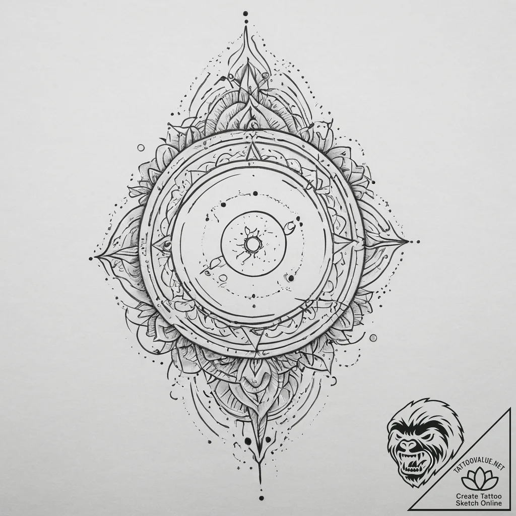 Tattoo sketch cosmic realm, artistic tattoo s... - tattoo sketch (№1756282565_0, 27.08.2025 08:16) — tattoovalue.net