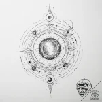 Tattoo sketch cosmic universe – tattoo sketch (№1756282958_0, 27.08.2025 08:22) — tattoovalue.net