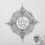 Tattoo sketch islamic star and crescent with… – tattoo sketch (№1756284336_0, 27.08.2025 08:45) — tattoovalue.net