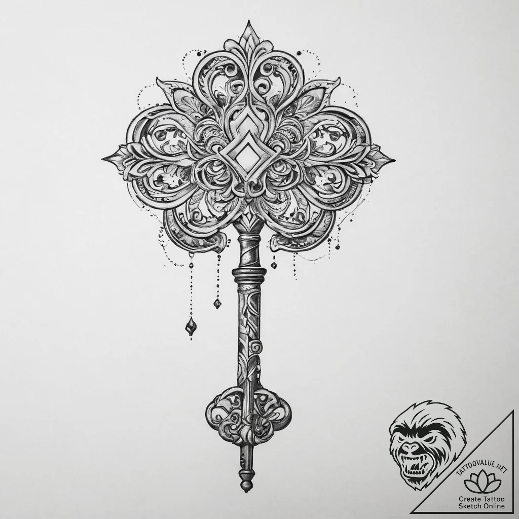 Tattoo sketch key - tattoo sketch (№1756285124_0, 27.08.2025 08:58) — tattoovalue.net
