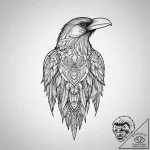 Tattoo sketch native american raven totem, in… – tattoo sketch (№1756285915_0, 27.08.2025 09:11) — tattoovalue.net