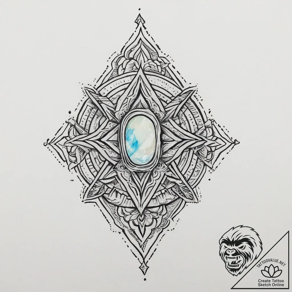 Tattoo sketch opal, tattoo flash sheet design... - tattoo sketch (№1756287103_0, 27.08.2025 09:31) — tattoovalue.net