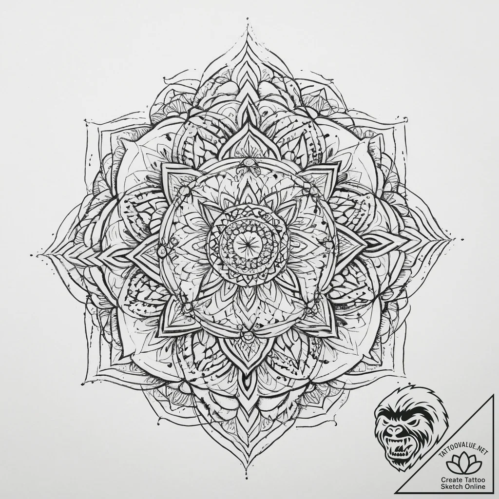 Tattoo sketch gold, ink illustration for tatt... - tattoo sketch (№1756288288_0, 27.08.2025 09:51) — tattoovalue.net