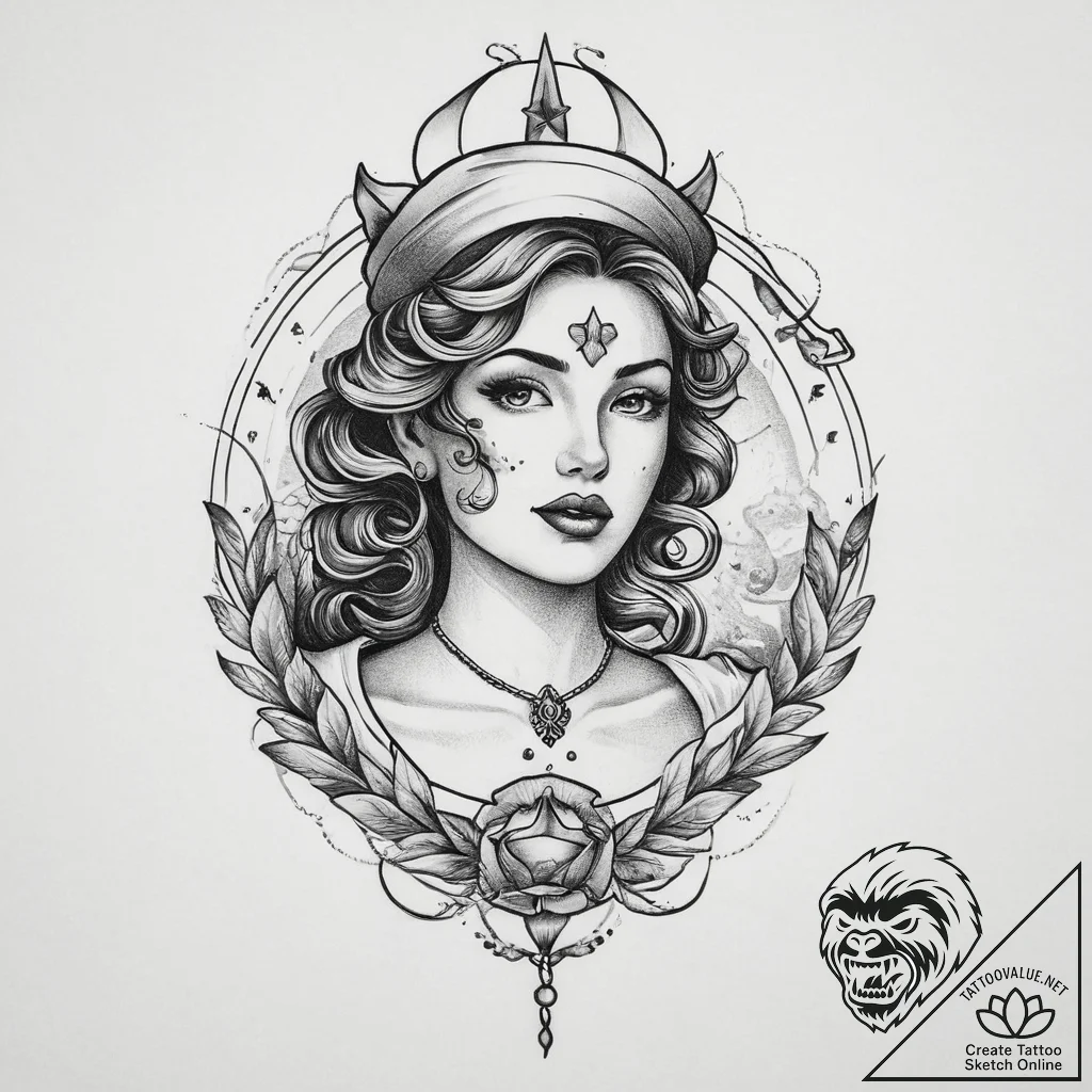 Tattoo sketch goddess tattoo, tattoo drawing... - tattoo sketch (№1756291057_0, 27.08.2025 10:37) — tattoovalue.net