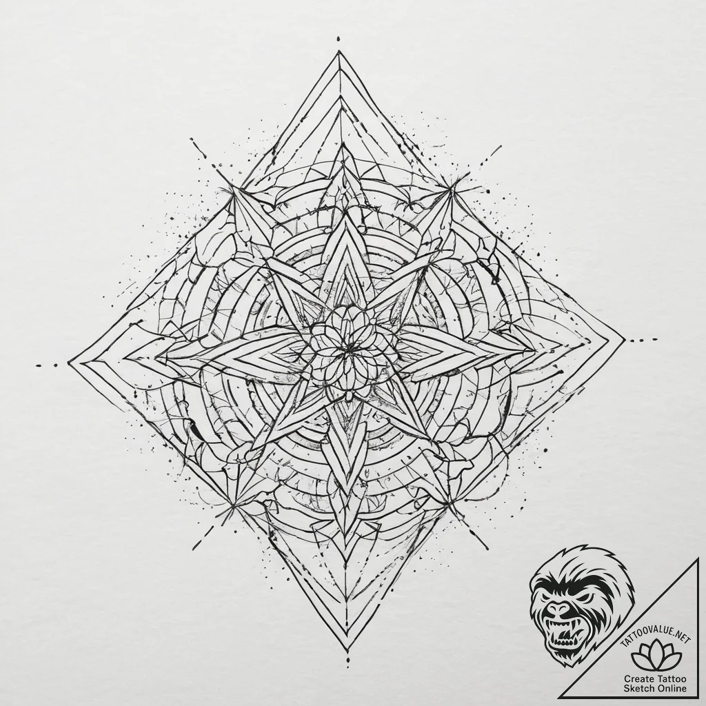 Tattoo sketch graphic геометрический узор, ta... - tattoo sketch (№1756292042_0, 27.08.2025 10:54) — tattoovalue.net