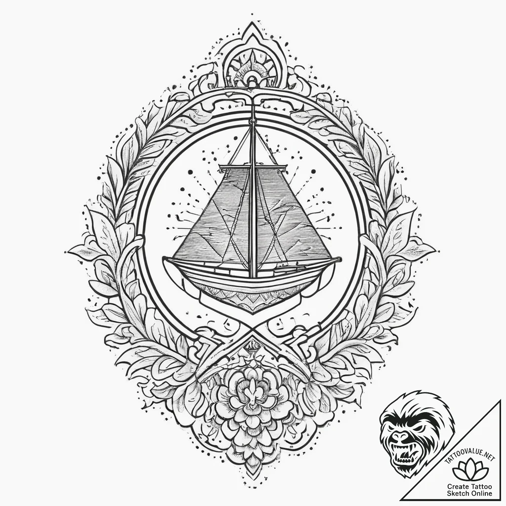 Tattoo sketch slavic embroidery pattern with... - tattoo sketch (№1756294221_0, 27.08.2025 11:30) — tattoovalue.net