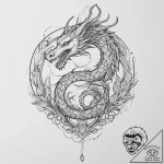 Tattoo sketch узор в виде дракона и земли, ta… – tattoo sketch (№1756295612_0, 27.08.2025 11:53) — tattoovalue.net