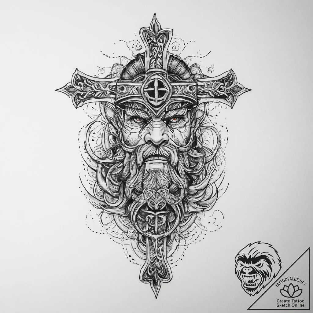 Tattoo sketch узор в виде викинга, tattoo fla... - tattoo sketch (№1756296606_0, 27.08.2025 12:10) — tattoovalue.net
