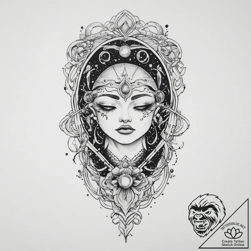 Tattoo sketch cosmic soil, ink illustration f... - tattoo sketch (№1756297003_0, 27.08.2025 12:16) — tattoovalue.net