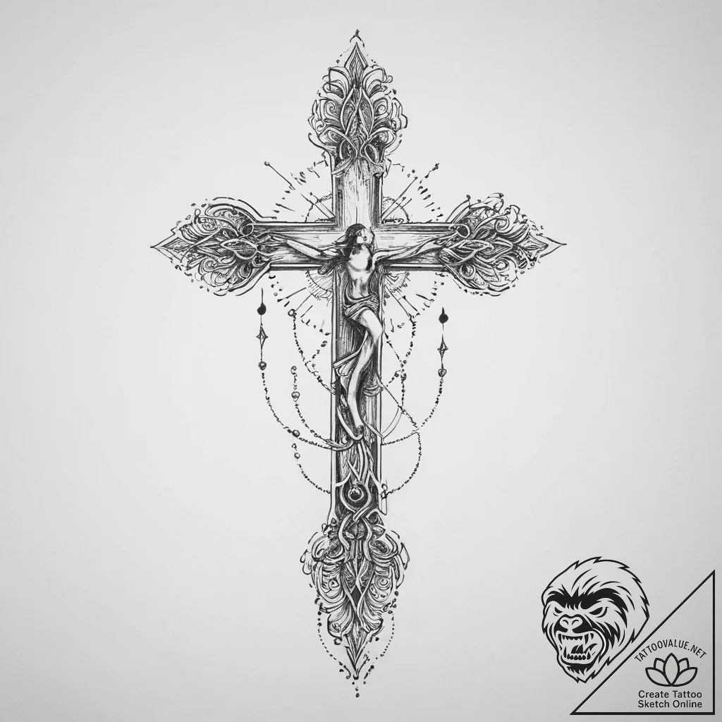 Tattoo sketch mystical joy, tattoo sketch des... - tattoo sketch (№1756297202_0, 27.08.2025 12:20) — tattoovalue.net