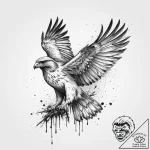 Tattoo sketch puns a hawk that says “i’m a ha… – tattoo sketch (№1756297795_0, 27.08.2025 12:29) — tattoovalue.net