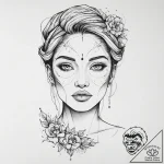 Tattoo sketch mystical portrait, concept art… – tattoo sketch (№1756297993_0, 27.08.2025 12:33) — tattoovalue.net