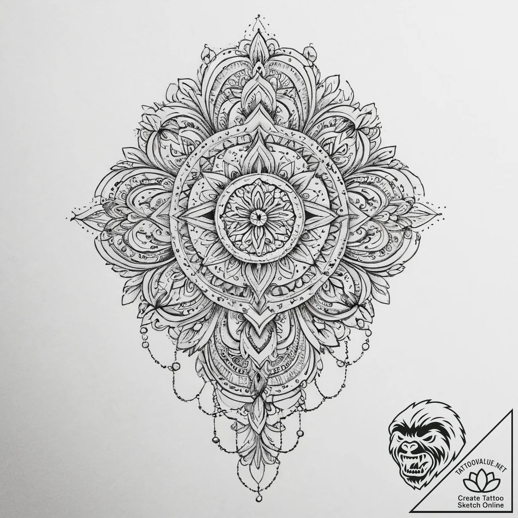 Tattoo sketch sacred soul, ink illustration f... - tattoo sketch (№1756298390_0, 27.08.2025 12:39) — tattoovalue.net