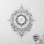 Tattoo sketch cosmic scene, ink illustration… – tattoo sketch (№1756302193_0, 27.08.2025 13:43) — tattoovalue.net