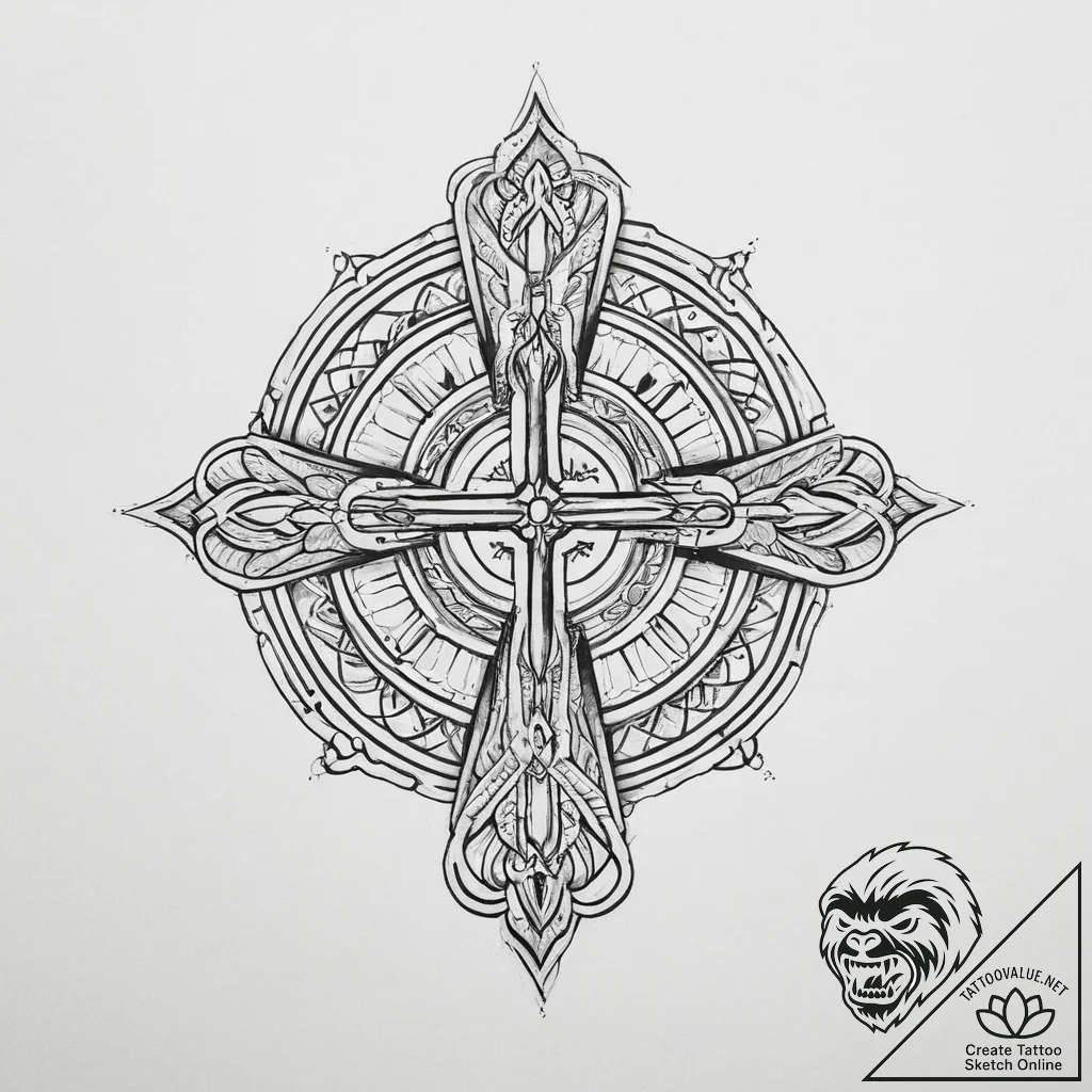 Tattoo sketch holy beginning - tattoo sketch (№1756302983_0, 27.08.2025 13:56) — tattoovalue.net