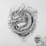 Tattoo sketch dragon flying, tattoo line art,… – tattoo sketch (№1756303574_0, 27.08.2025 14:06) — tattoovalue.net