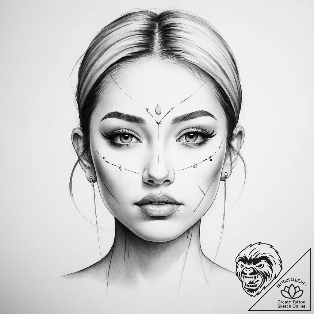 Tattoo sketch face - tattoo sketch (№1756303968_0, 27.08.2025 14:12) — tattoovalue.net