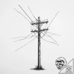 Tattoo sketch telephone pole with wires – tattoo sketch (№1756304527_0, 27.08.2025 14:22) — tattoovalue.net
